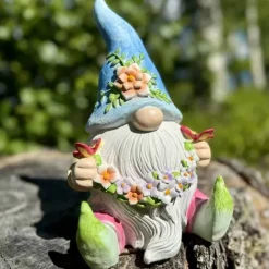 Puutarhatonttu ja perhoset 24,5 cm