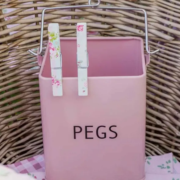 Pyykkipoikapurkki Pegs vaaleanpunainen