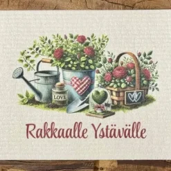 Ruusuja ystävälle tiskirätti