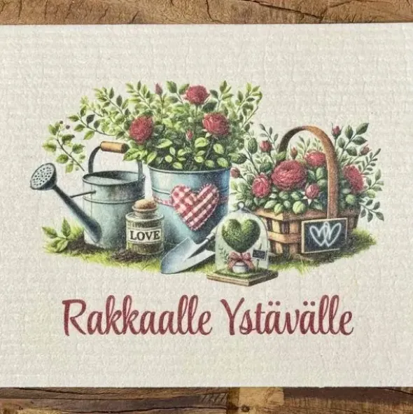 Ruusuja ystävälle tiskirätti