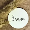 Sauna-kyltti pyöreä valkoinen