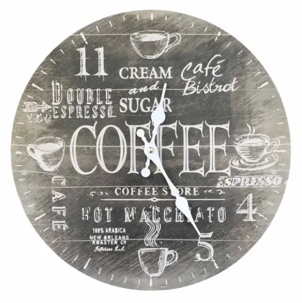 Seinäkello 34 cm Coffee