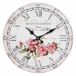 Seinäkello 28 cm Vintage Roses