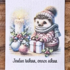 Siilin joulutaika tiskirätti