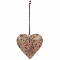 Sydänkoriste Vintage 10 cm Ruusut