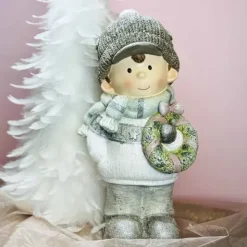 Talvipoika patsas led-valoilla 30 cm