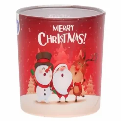 Tuoksukynttilä lasiastiassa Merry Christmas