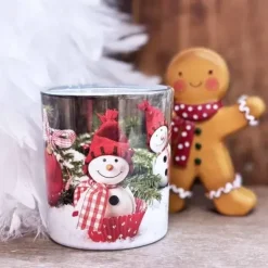 Tuoksukynttilä lasiastiassa Happy Christmas