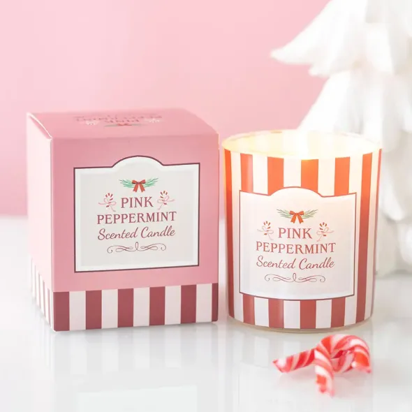 Tuoksukynttilä lasiastiassa Pink Peppermint