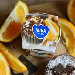 Tuoksukynttilä lasiastiassa Suklaa-appelsiini