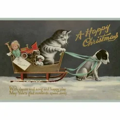 Vintage joulukortti Happy Christmas