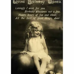Vintage postikortti Birthday Wishes