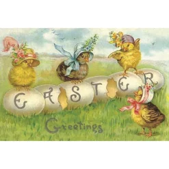 Vintage postikortti Easter Greetings